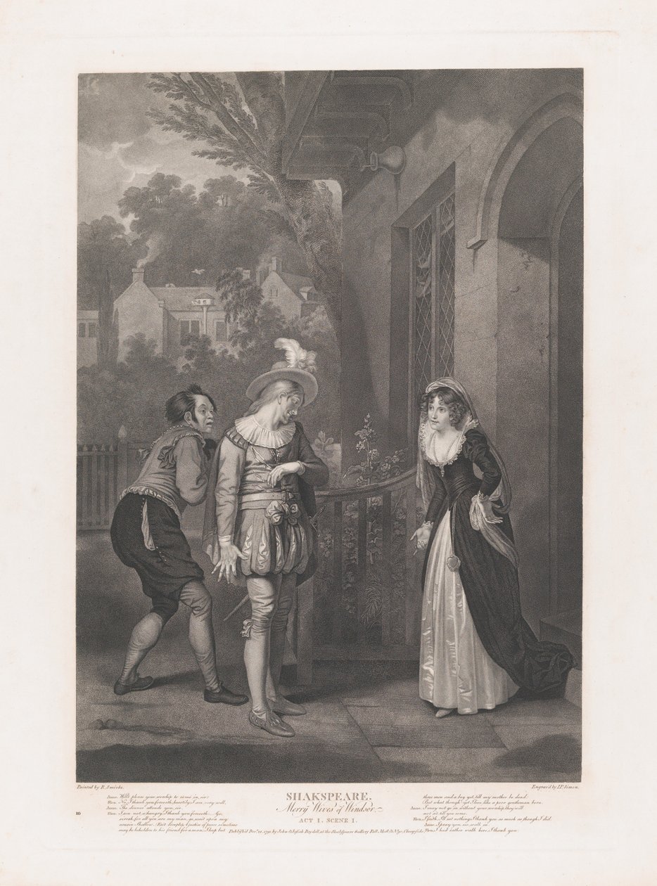 Anne Page, Slender and Shallow Shakespeare, Merry Wives of..., először 1792-ben, újra kiadva 1852-ben. alkotó: Peter Simon