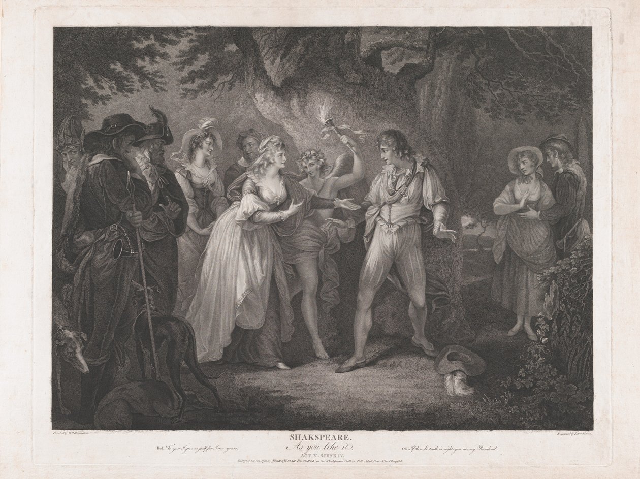 Ahogy tetszik, 5. felvonás, 4. jelenet Shakespeare, 1792. szeptember 29., 1792. szeptember 29. alkotó: Peter Simon