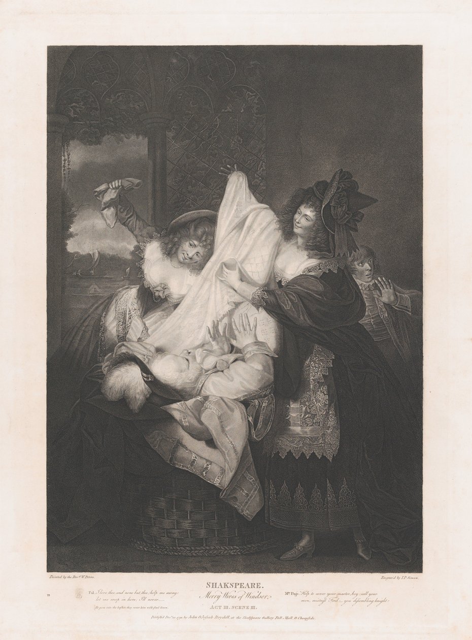 Falstaff in the Buck Basket Shakespeare, Merry Wives of Wi..., először 1793-ban adták ki, újra kiadták 1852-ben. alkotó: Peter Simon