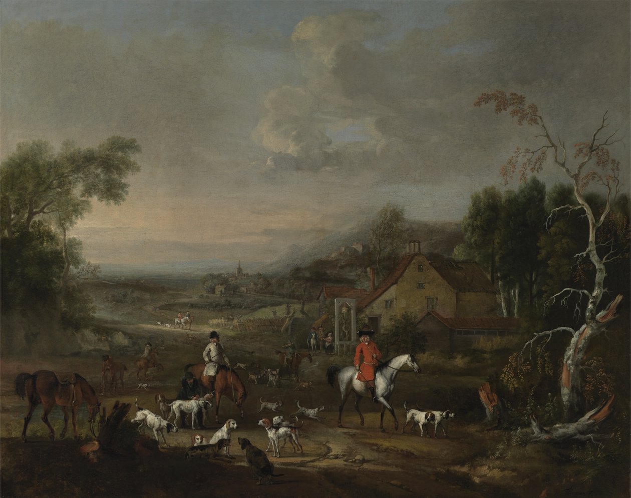Jemmet Browne tiszteletes a rókakutyák találkozásán, 1730 körül (olaj, vászon) alkotó: Peter Tillemans