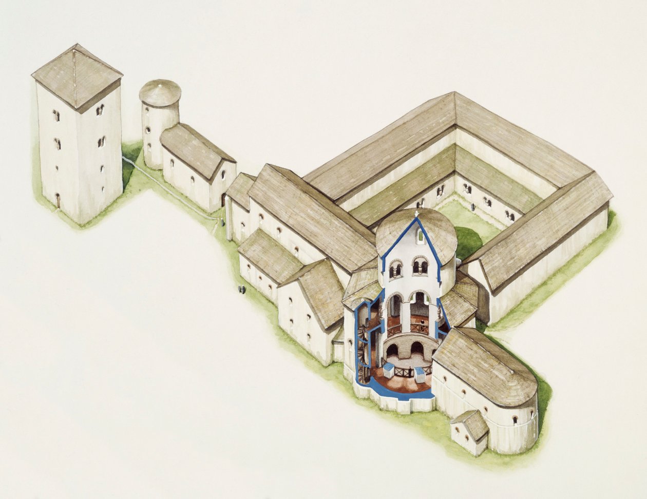 Késő szász templom, Szent Ágoston apátság, Canterbury, Kent, 20. század vége vagy 21. század eleje alkotó: Peter Urmston
