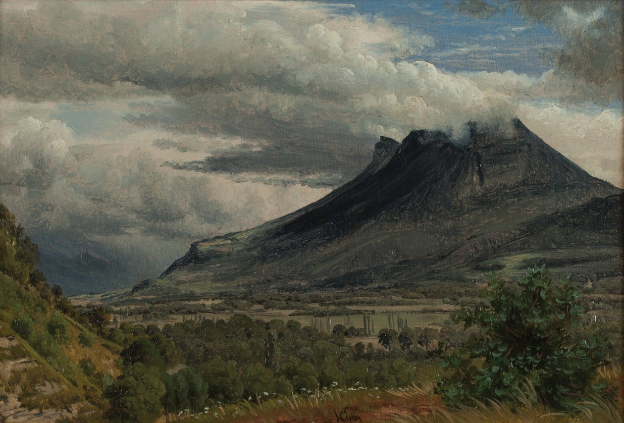A Granier-hegység, kilátás a Cluse de Chambéry 1850 Olaj papíron alkotó: Peter Vilhelm Carl Kyhn