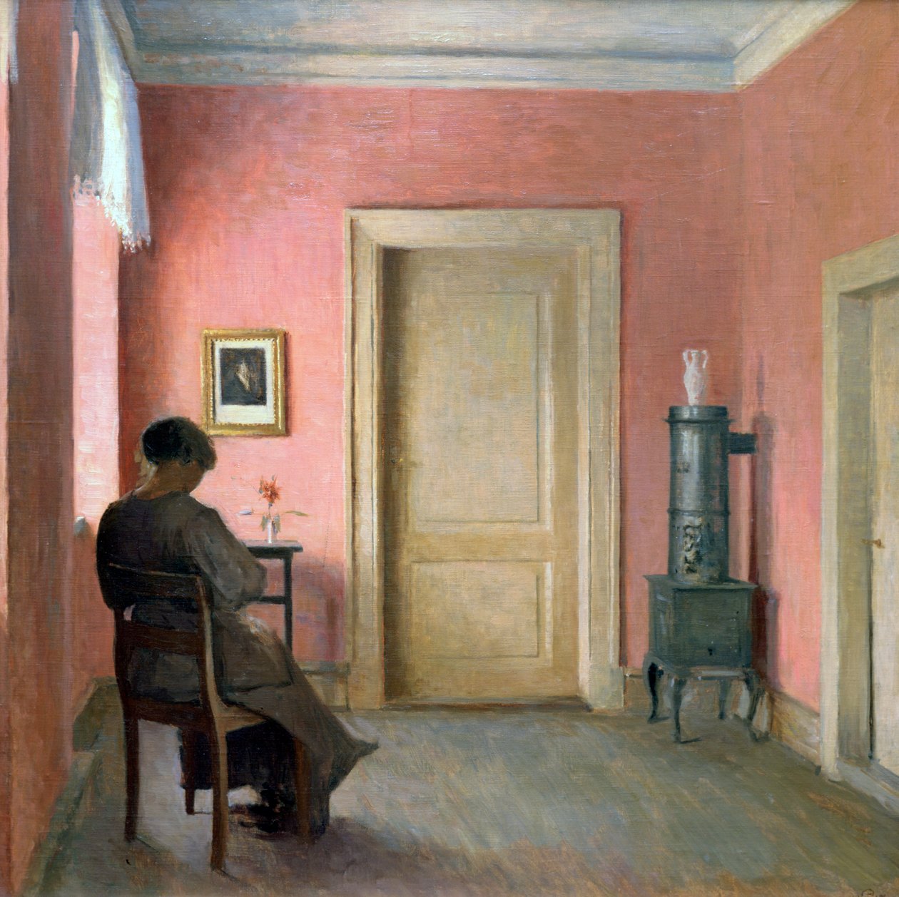 Nő ül egy belső térben, 1915 alkotó: Peter Vilhelm Ilsted