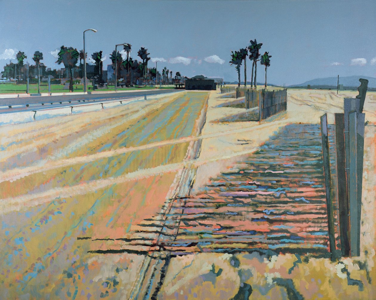 Kerítés a tengerparton, Santa Monica, USA, 2002 (olaj, vászon) alkotó: Peter Wilson