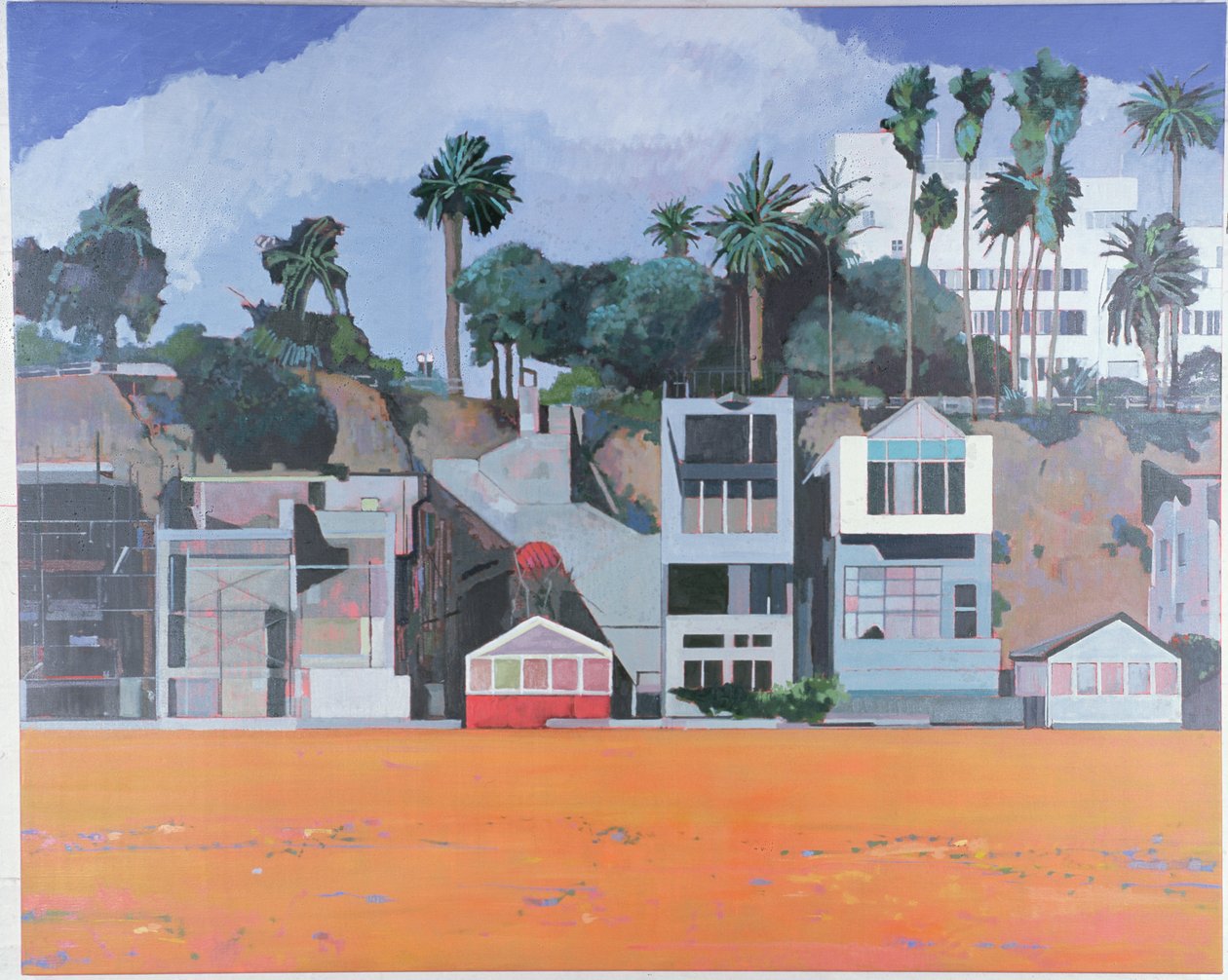 Houses Under the Cliff, Santa Monica, USA, 2002 (olaj, vászon) alkotó: Peter Wilson
