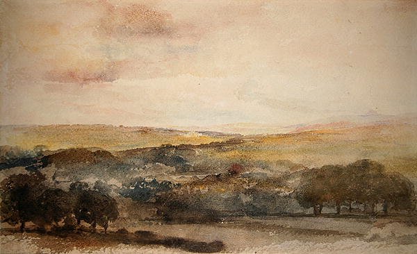 Távoli kilátás a Lowther-kastélyra, Westmorland (akvarell papíron) alkotó: Peter de Wint