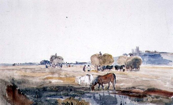 Egy Lincoln Hayfield (akvarell papíron) alkotó: Peter de Wint