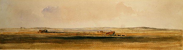 Betakarítás a Lincolnshire Woldsban (akvarell papíron) alkotó: Peter de Wint