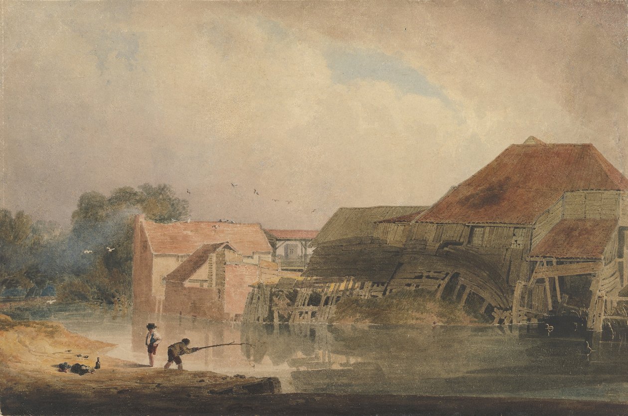 Riverside Scene Old Mill, 1805-10. alkotó: Peter de Wint
