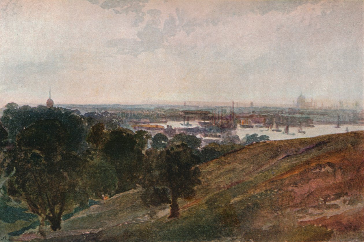 A Temze Greenwich Hillről, 1820 alkotó: Peter de Wint