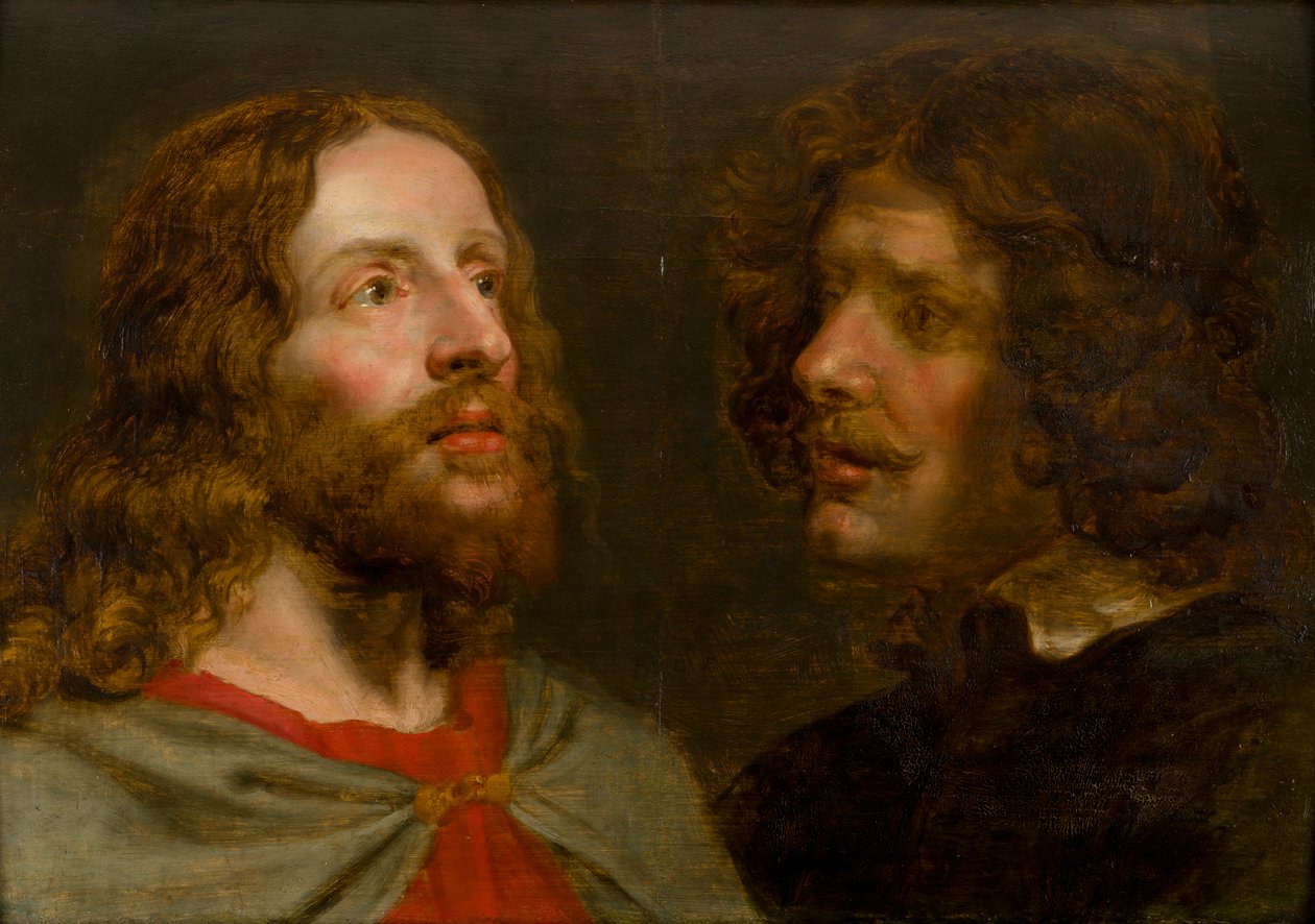 Krisztus és Szent János evangélista, 1629-1690 körül (olaj, tábla) alkotó: Peter van Lint