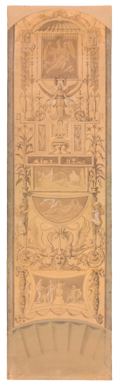 Arabeske mit Darstellungen des Ganymed, der Leda und der Verwundung Achills alkotó: Peter von Cornelius