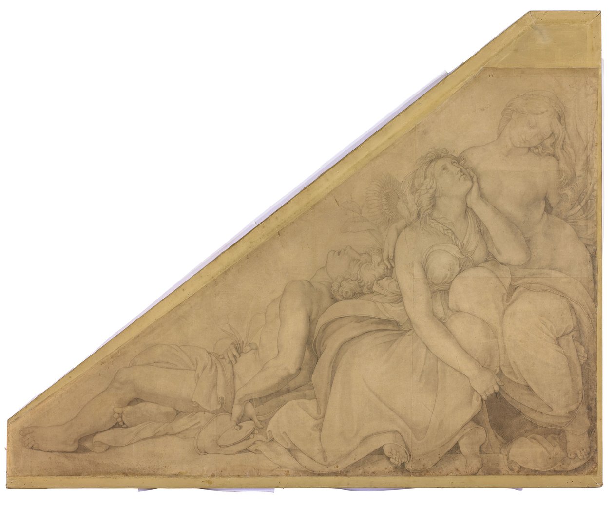 Leukothoe, Klytia und Hyakinthos, in Blumen verwandelt. Karton zu den Deckenbildern der Münchner Glyptothek alkotó: Peter von Cornelius