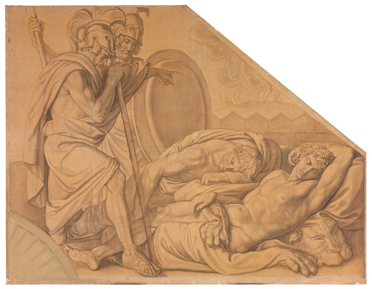 Nestor und Agamemnon wecken den Diomedes alkotó: Peter von Cornelius