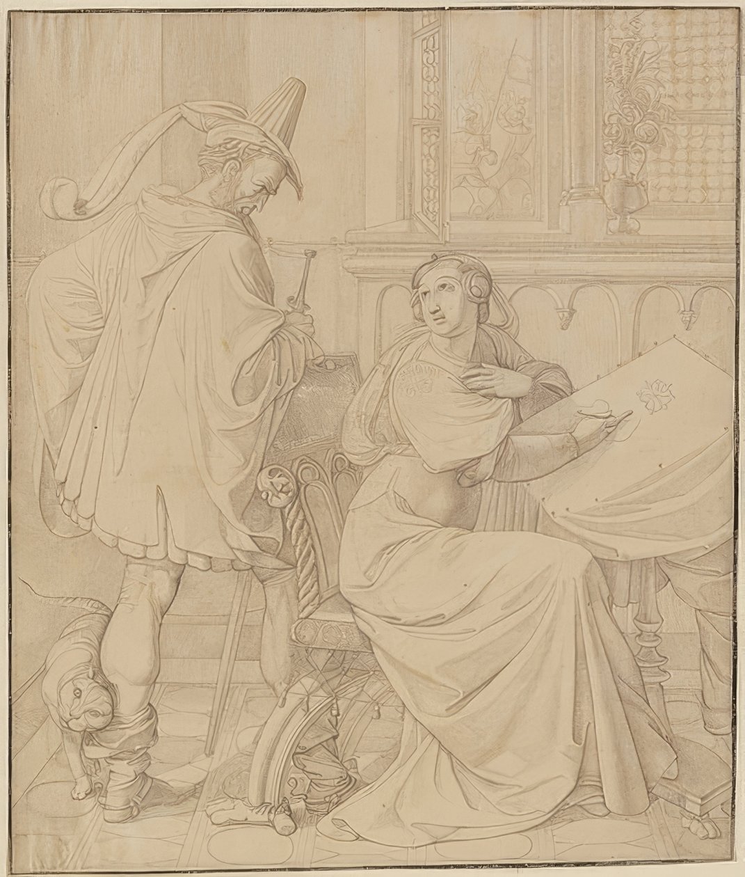 Hét rajz a Nibelungokhoz: 3. Hagen árulása. 1812-17 alkotó: Peter von Cornelius