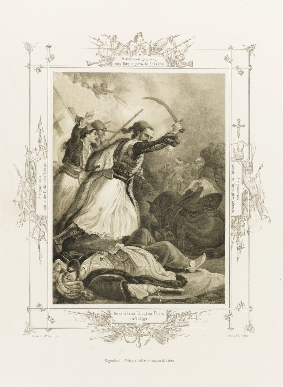 Christos Anagnostaras A görög hősiesség albumából, 1835 körül alkotó: Peter von Hess