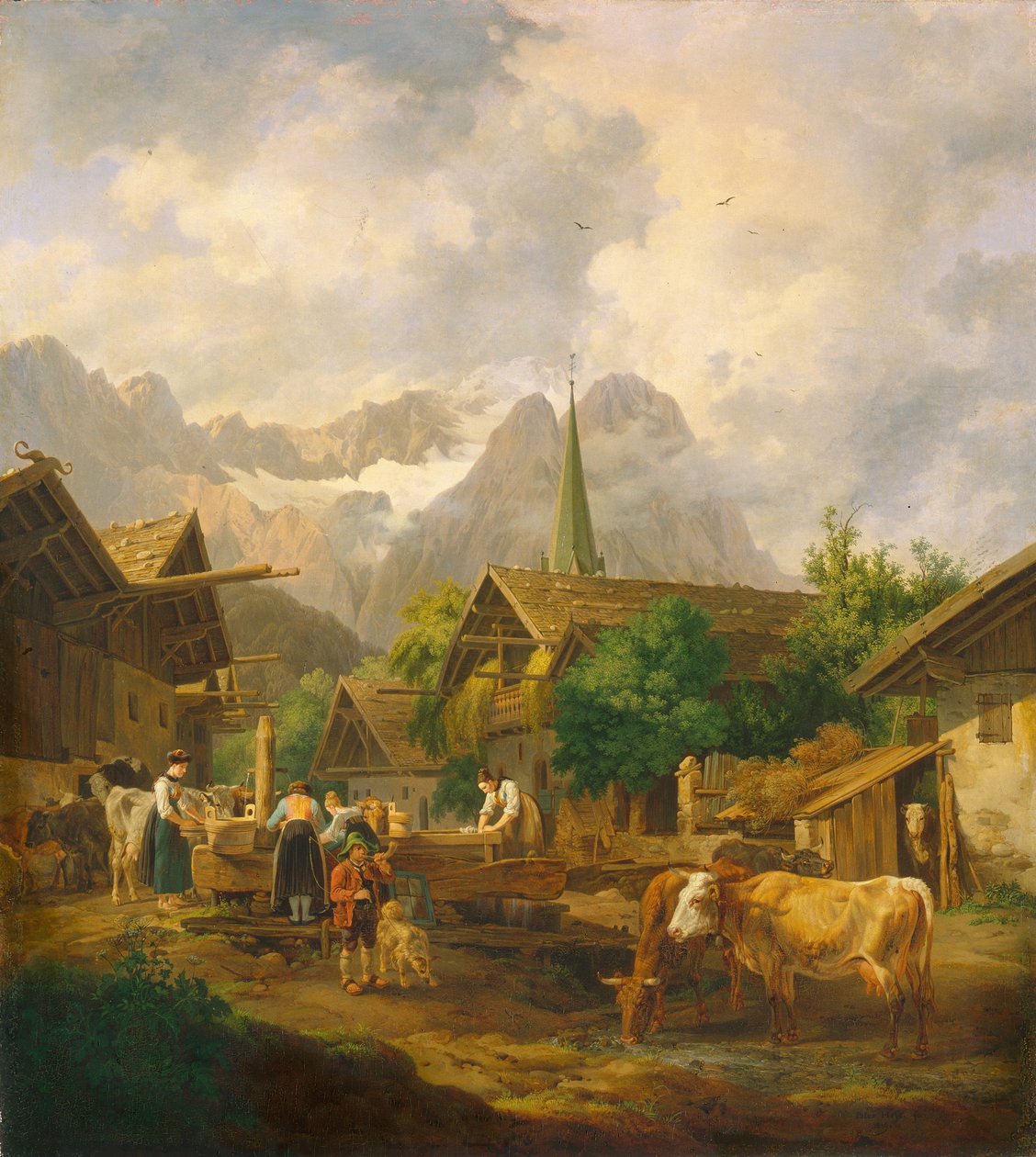 Reggel Partenkirchenben, 1819 alkotó: Peter von Hess
