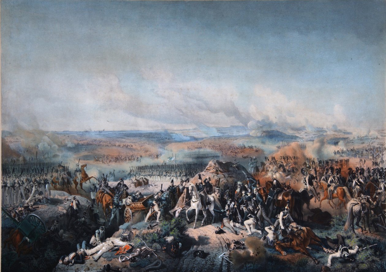 A borodinói csata 1812. augusztus 26-án, a 19. század első negyede. alkotó: Peter von Hess