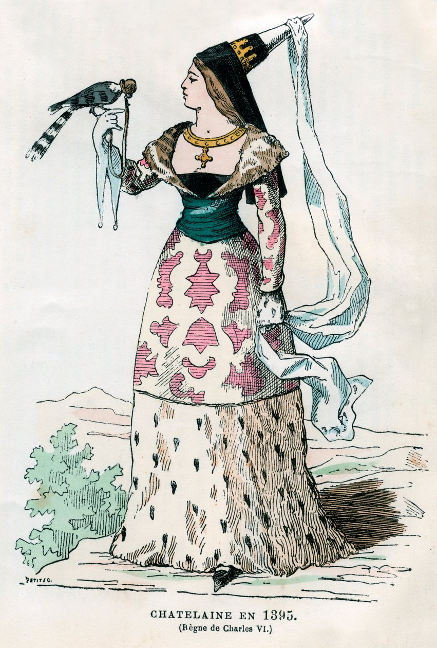 VI. Károly francia korabeli uradalmi hölgy, 1395 1882-1884. alkotó: Petit