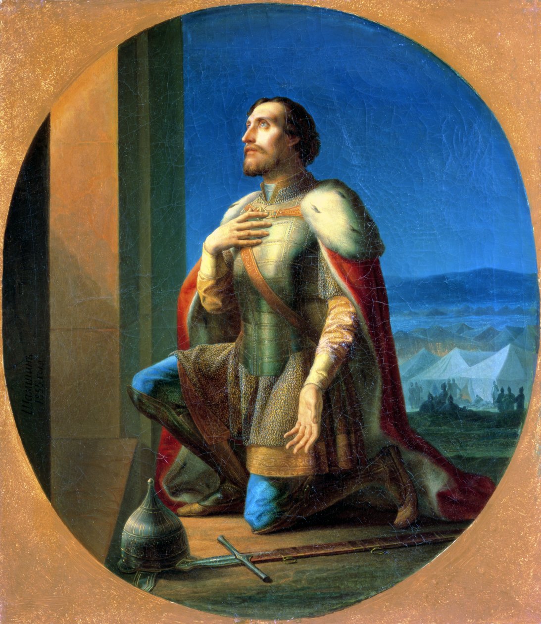 Alekszandr Nyevszkij (1220/1-65) novgorodi herceg, Vlagyimir nagyhercege alkotó: Petr Mikhailovich Shamshin