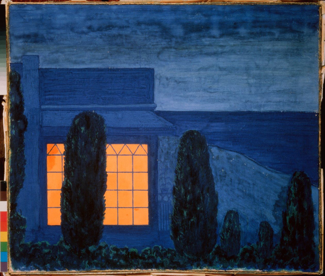 La maison Zhukovsky (Joukovsky), a Kuchuk Koy (Ukrajna) - Zsukovszkij háza Kucsuk-Kojban - Pjotr ​​(Piotr, Petr) Savvich Utkin (Outkin) munkája (1877-1934), tempera, vászon, 1915 körül - orosz művészet , 20. század, szimbolika - Magángyűjtemény alkotó: Petr Savvic Utkin