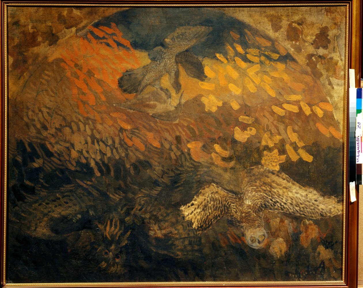 ""La nuit"" (Az éjszaka) Peinture de Pjotr Savvich Utkin (1877-1934) Tempera, vászon 1904 Méret 103x124 cm Magángyűjtemény alkotó: Petr Savvic Utkin