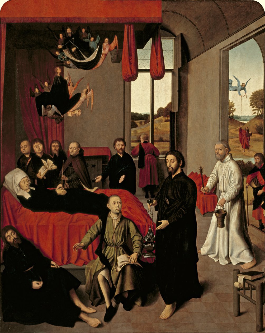 A Szűz halála, 1460-1465 körül (mahagónira átvitt tölgy olaj és bölcső) alkotó: Petrus Christus