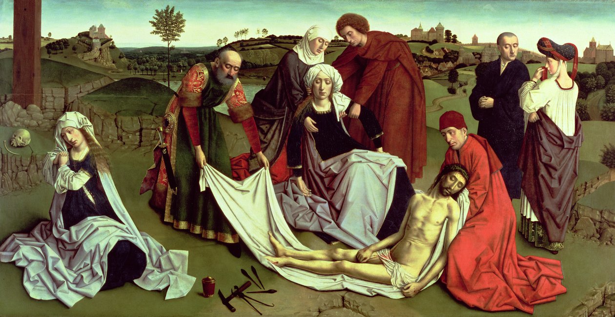 A siralom a halott Krisztus felett alkotó: Petrus Christus