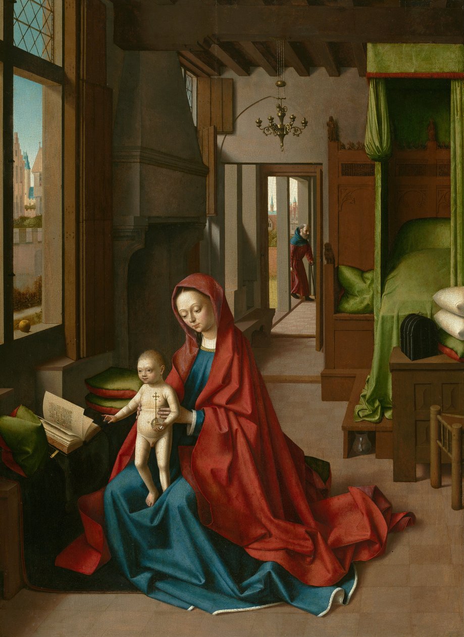 Szűz és gyermek egy otthoni belső térben alkotó: Petrus Christus