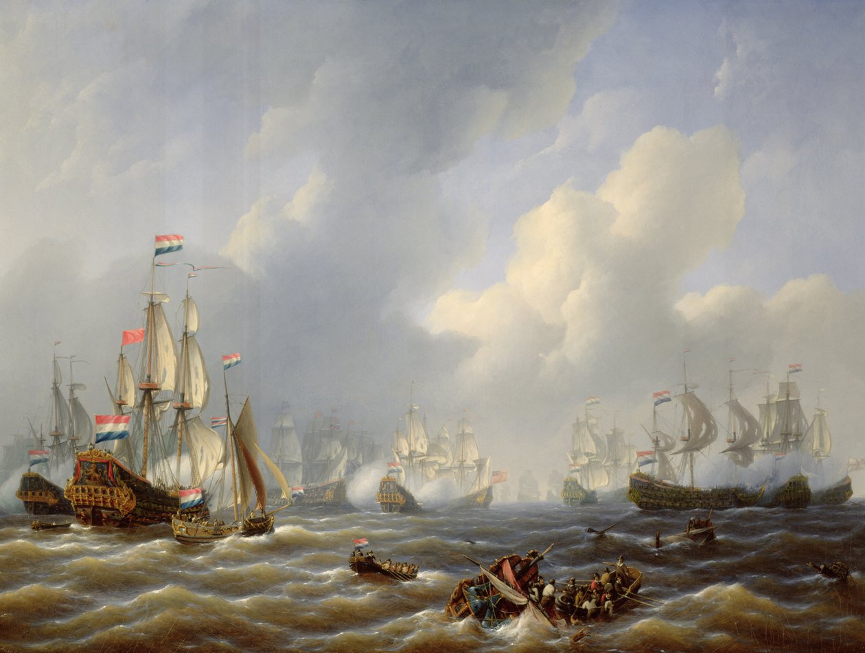 A Camperdown-i csata 1797. október 11-én olaj, vászon alkotó: Petrus Johann Schotel