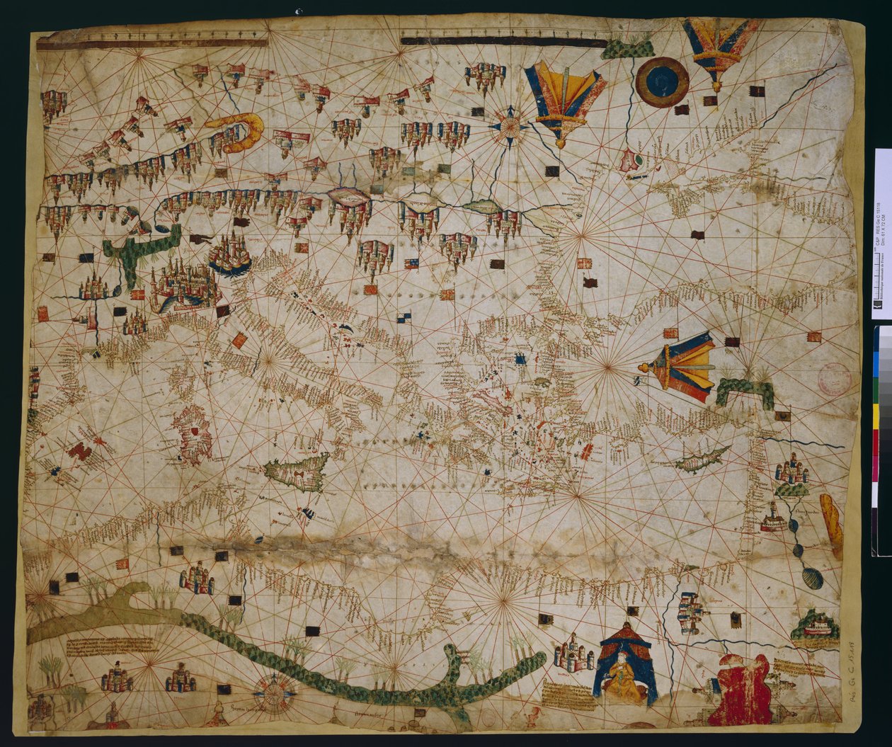 A Földközi -tenger és a Fekete -tenger hajózási diagramja alkotó: Petrus Roselli