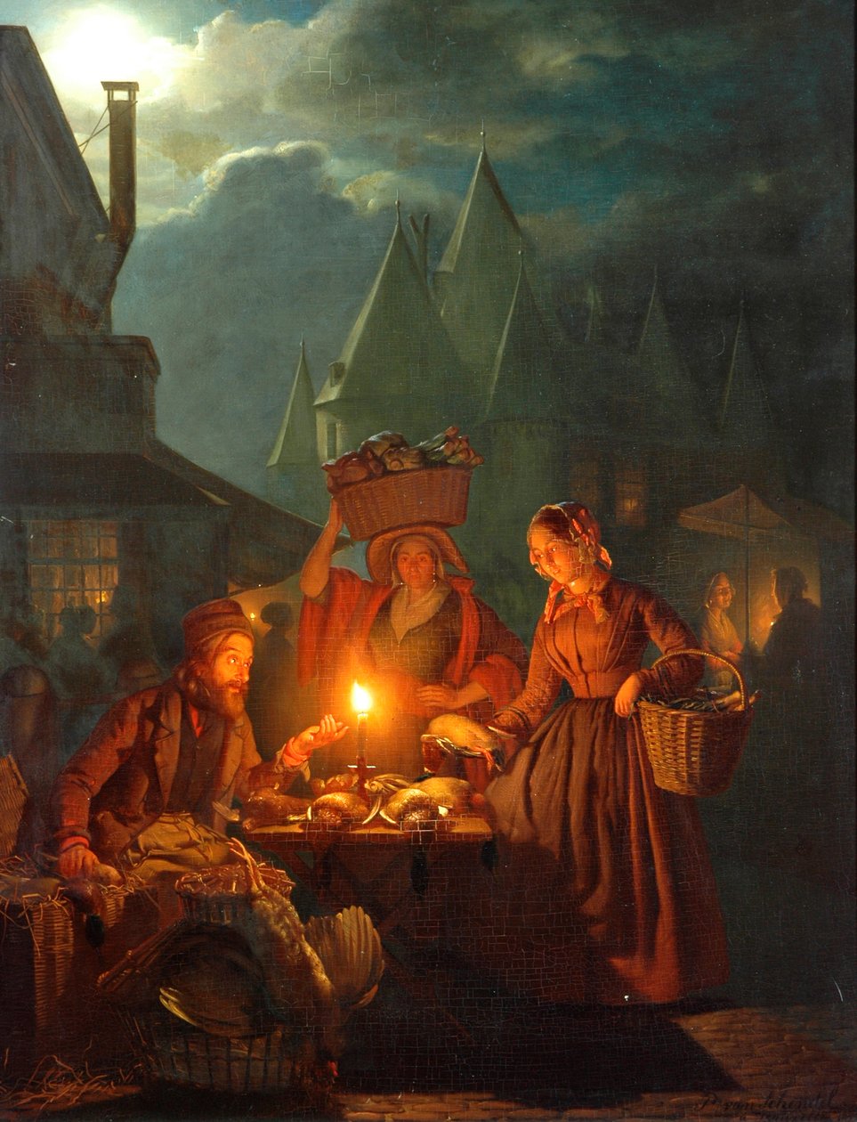 A zsidó piac, 1852 alkotó: Petrus van Schendel