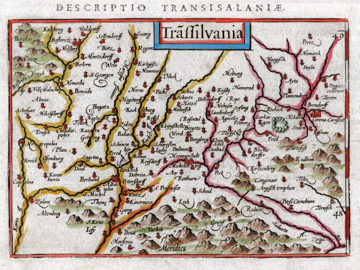 Erdély térképe 1616 alkotó: Petrus Bertius