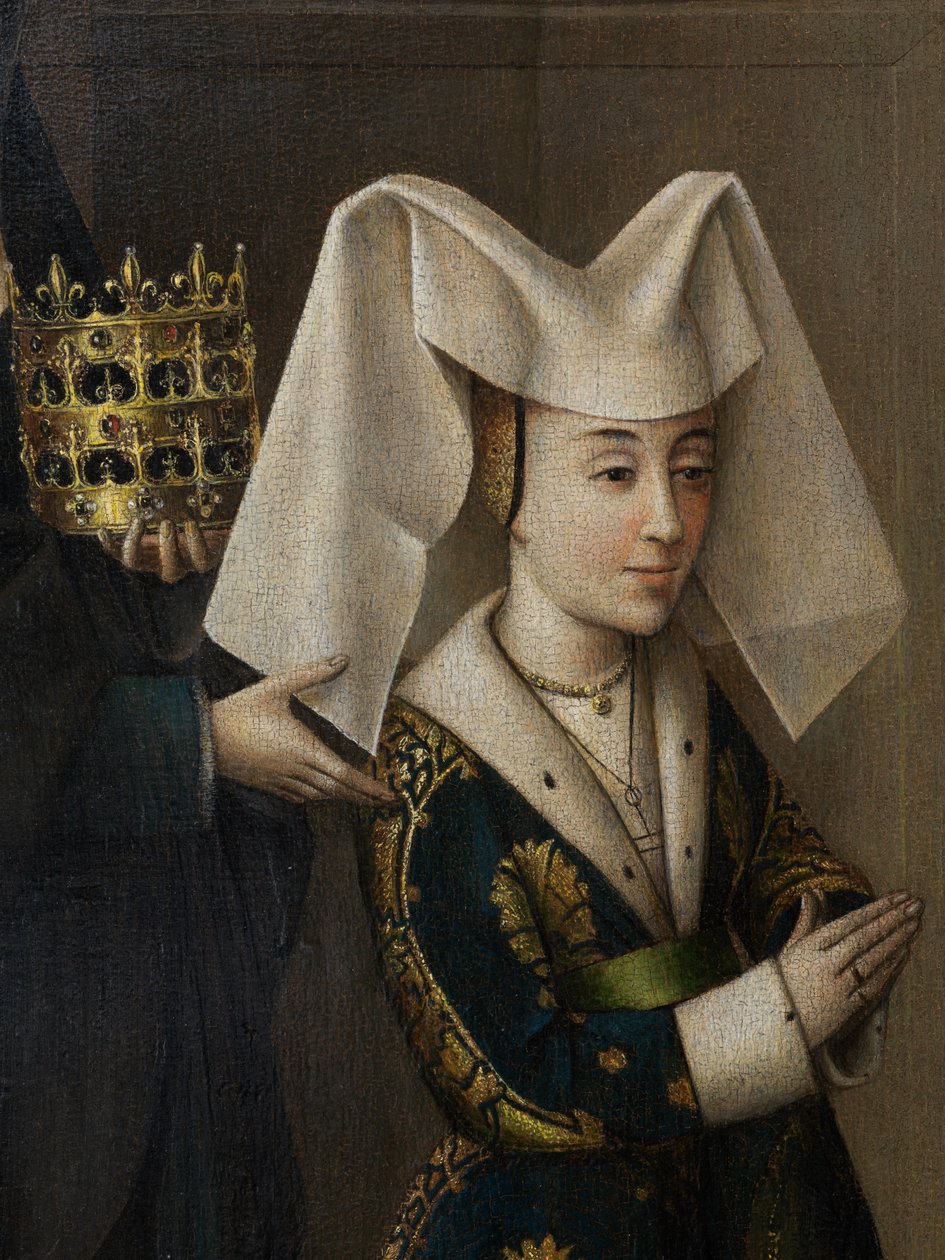 Portugál Izabella és Szent Erzsébet részlete, 1457-60 körül (olaj, vászon) alkotó: Petrus Christus