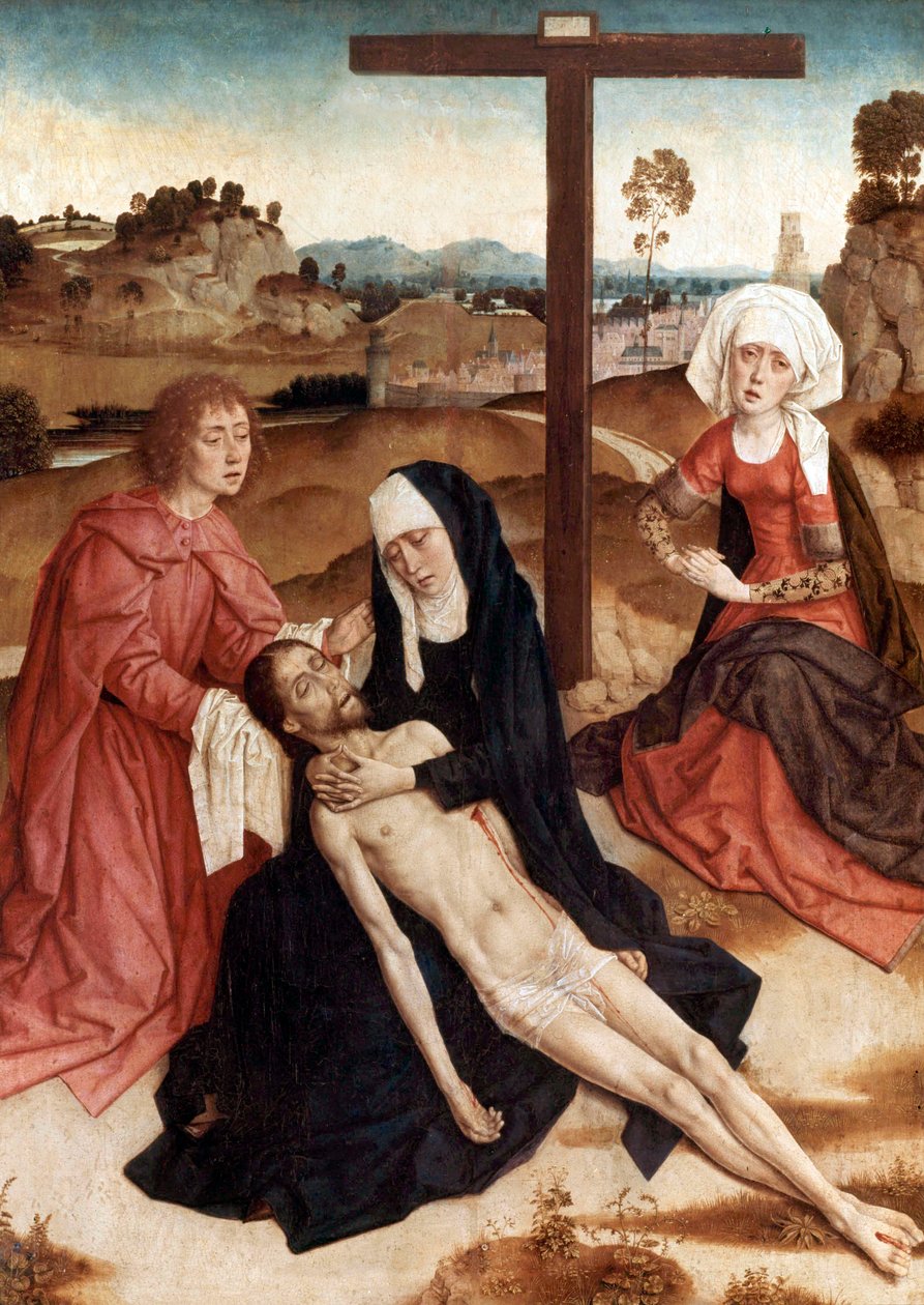 Lamentation Over The Dead Christ, 1444 körül (olaj, tábla) alkotó: Petrus Christus