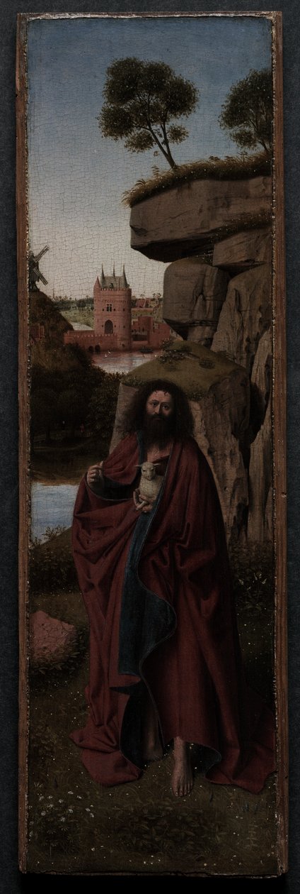 Keresztelő Szent János tájképben, 1445 körül (olaj, tábla) alkotó: Petrus Christus