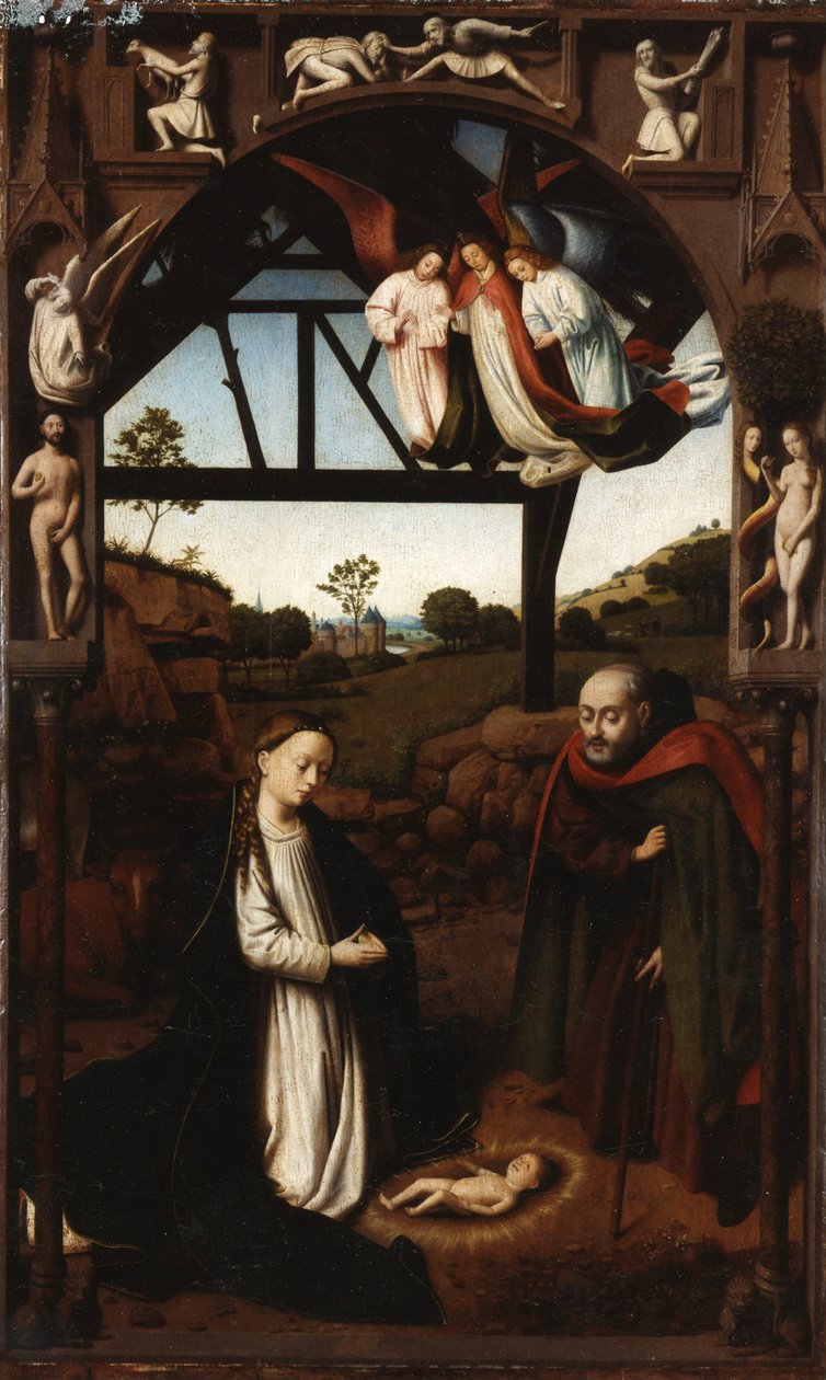 Krisztus születése A szent éjszaka, 1452. alkotó: Petrus Christus
