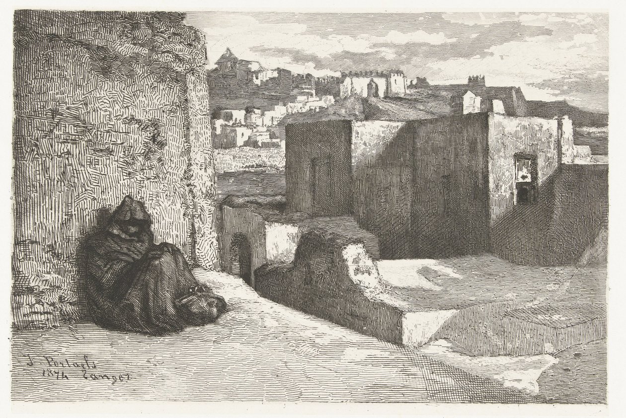 Kilátás Tangierre alkotó: Petrus Johannes Arendzen (attributed to)