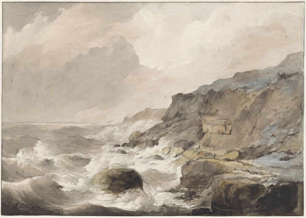 Sziklás part Boulogne sur Mernél alkotó: Petrus Johannes Schotel