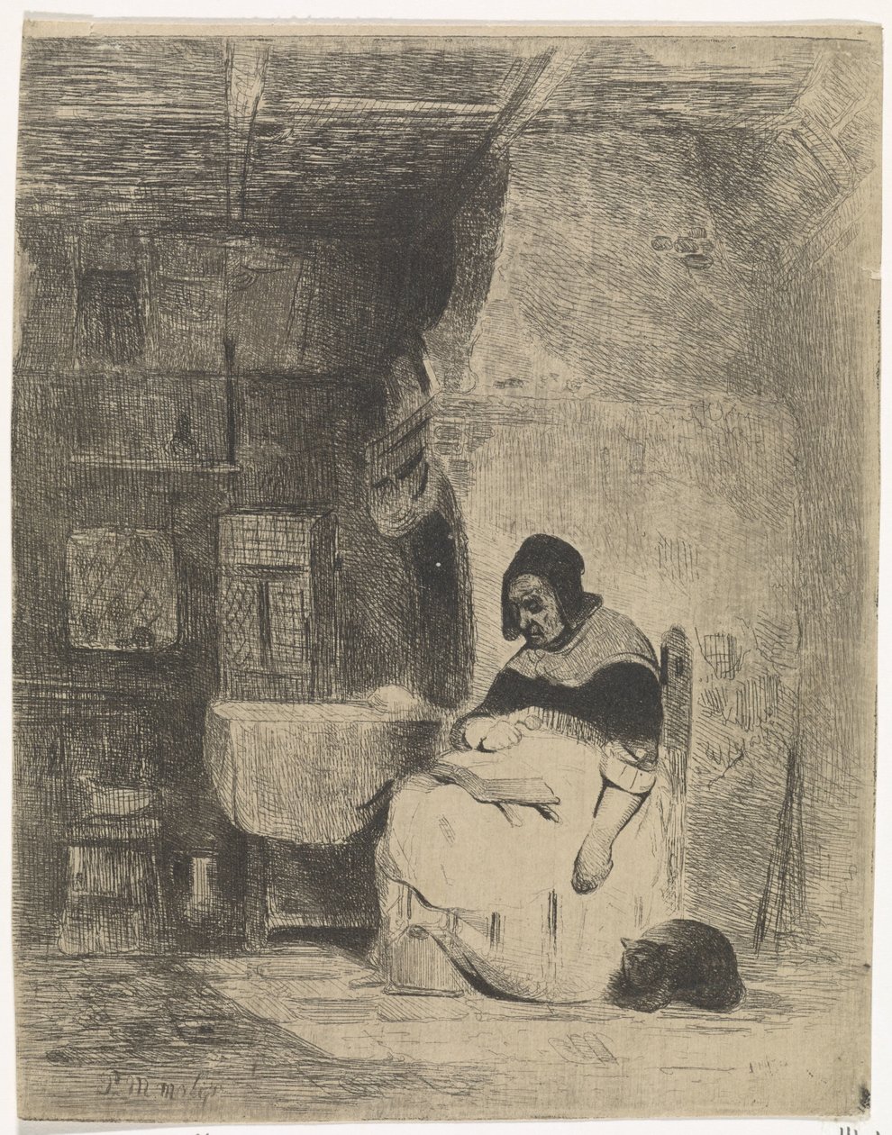 olvasó nő alkotó: Petrus Marius Molijn