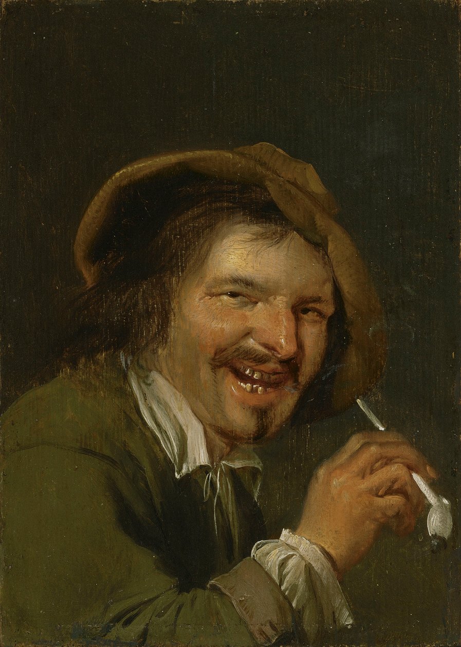Szag: Pipázó nevető férfi. Az Öt érzék megszemélyesítései sorozatból, 1635-66 körül (olaj, fa) alkotó: Petrus Staverenus