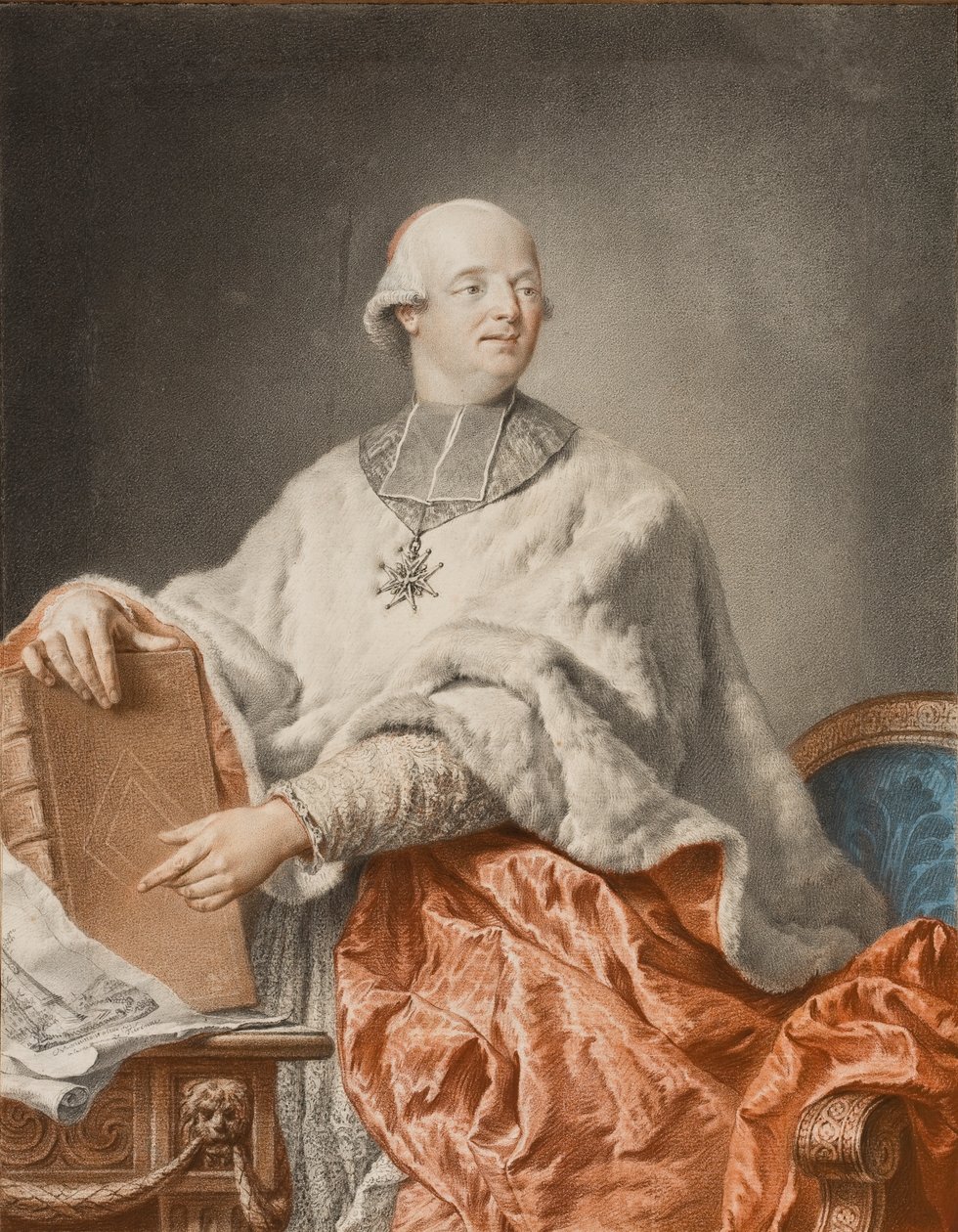 The Cardinal de Rohan, 1783 (grafit és ceruza papíron) alkotó: Philibert Louis Debucourt