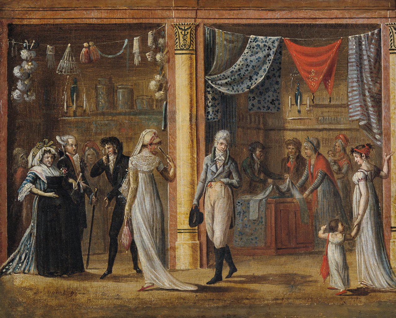 A Királyi Palota galériája, Jean Francois Bosio (1764-1827) festménye után 1798 alkotó: Philibert Louis Debucourt