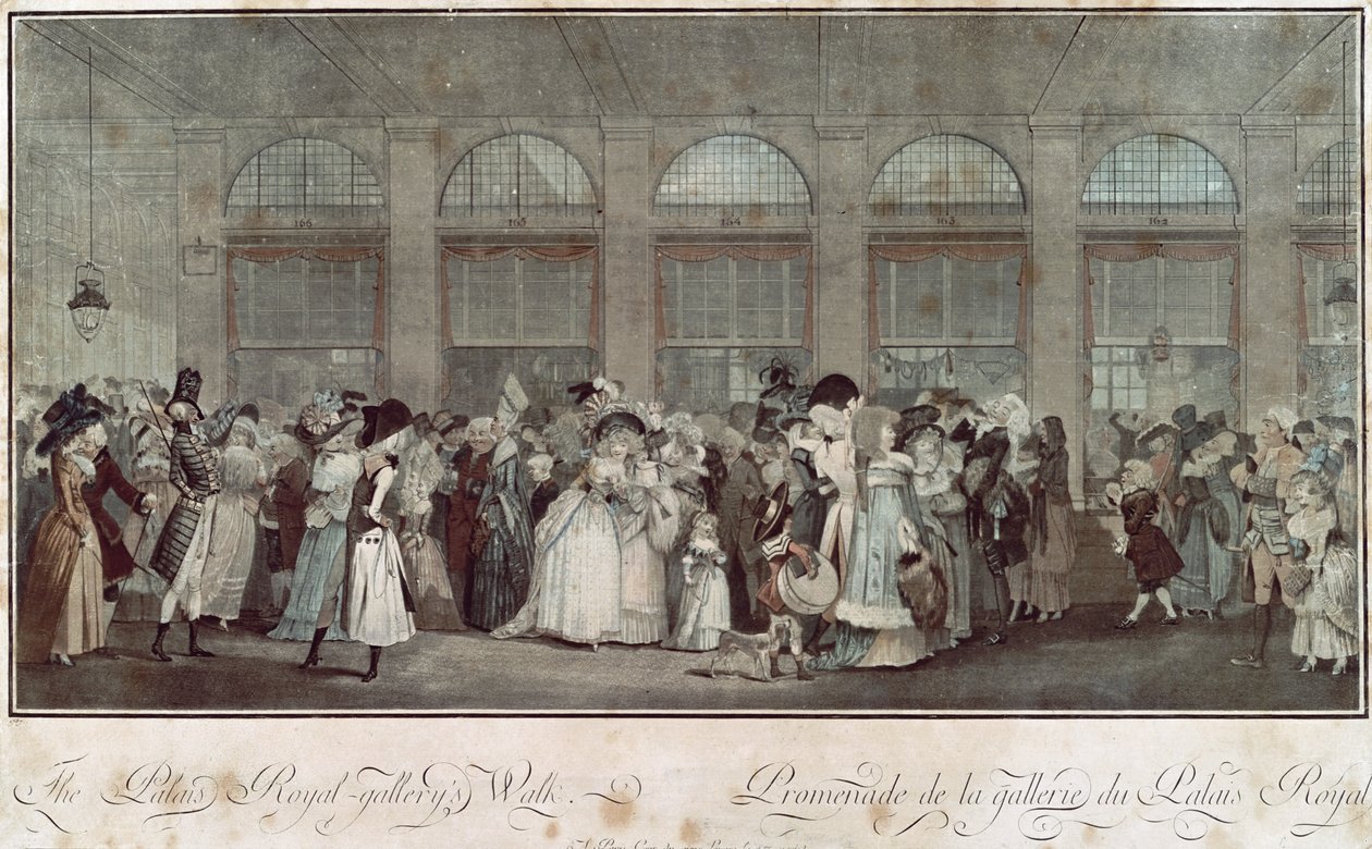 A Palais Royal Gallery sétája, 1787 alkotó: Philibert Louis Debucourt
