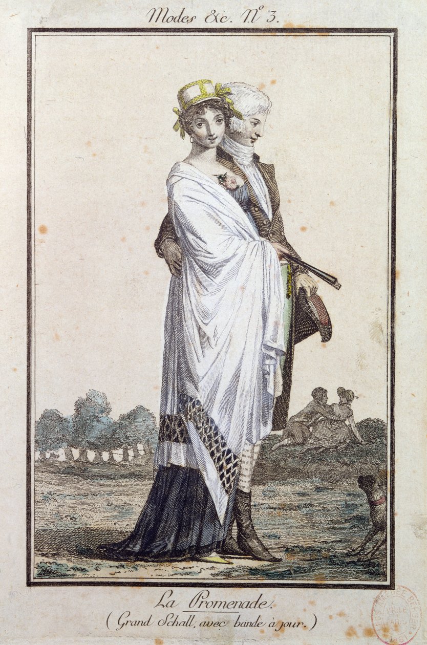 A sétány, 1799 körül alkotó: Philibert Louis Debucourt