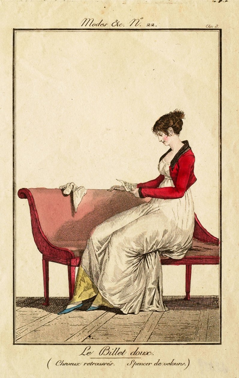 Az édes üzenet (Feltűzött haj. Bársony spencer) alkotó: Philibert-Louis Debucourt