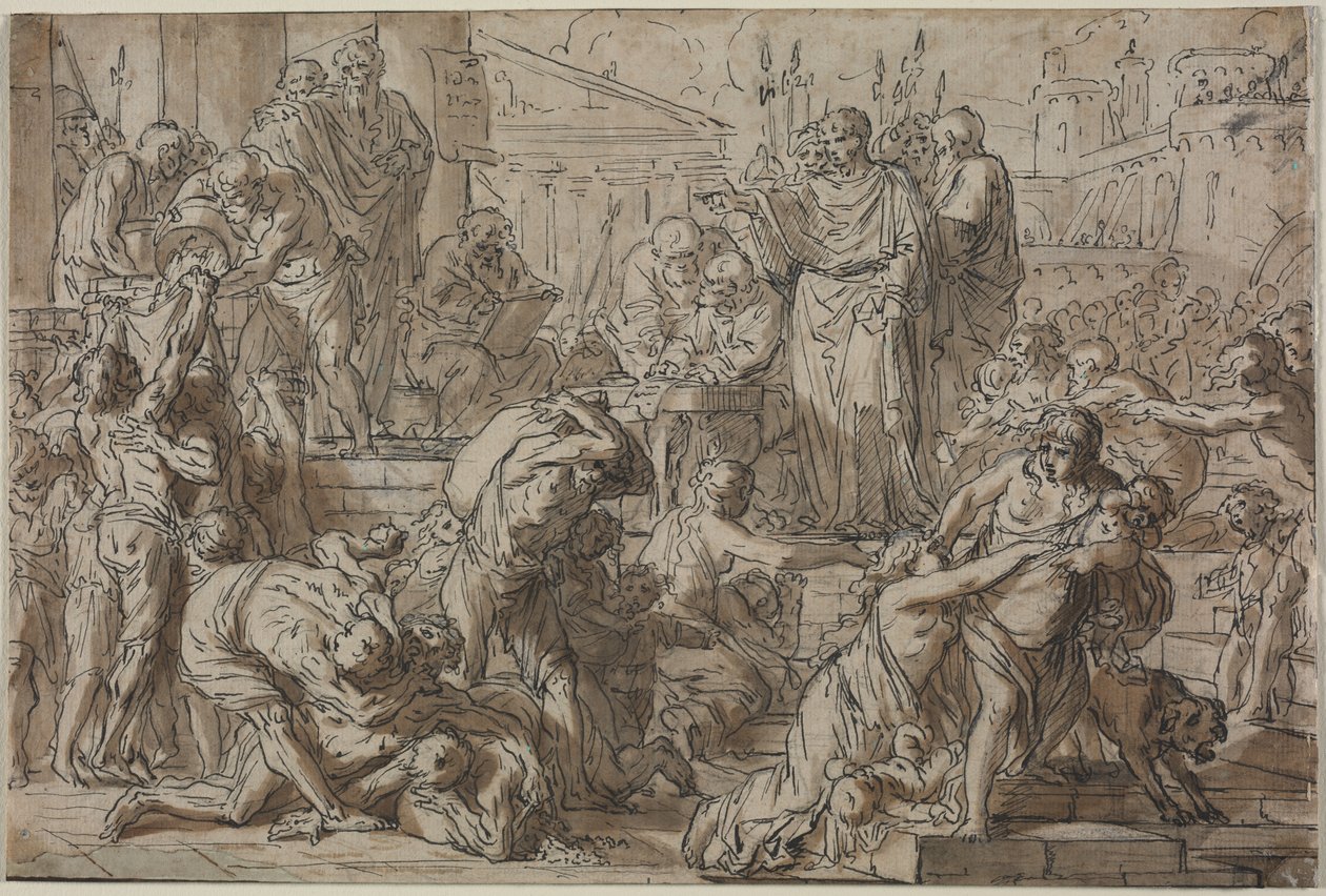 Római téma, 1700-as évek. alkotó: Philibert Benoît Delarue