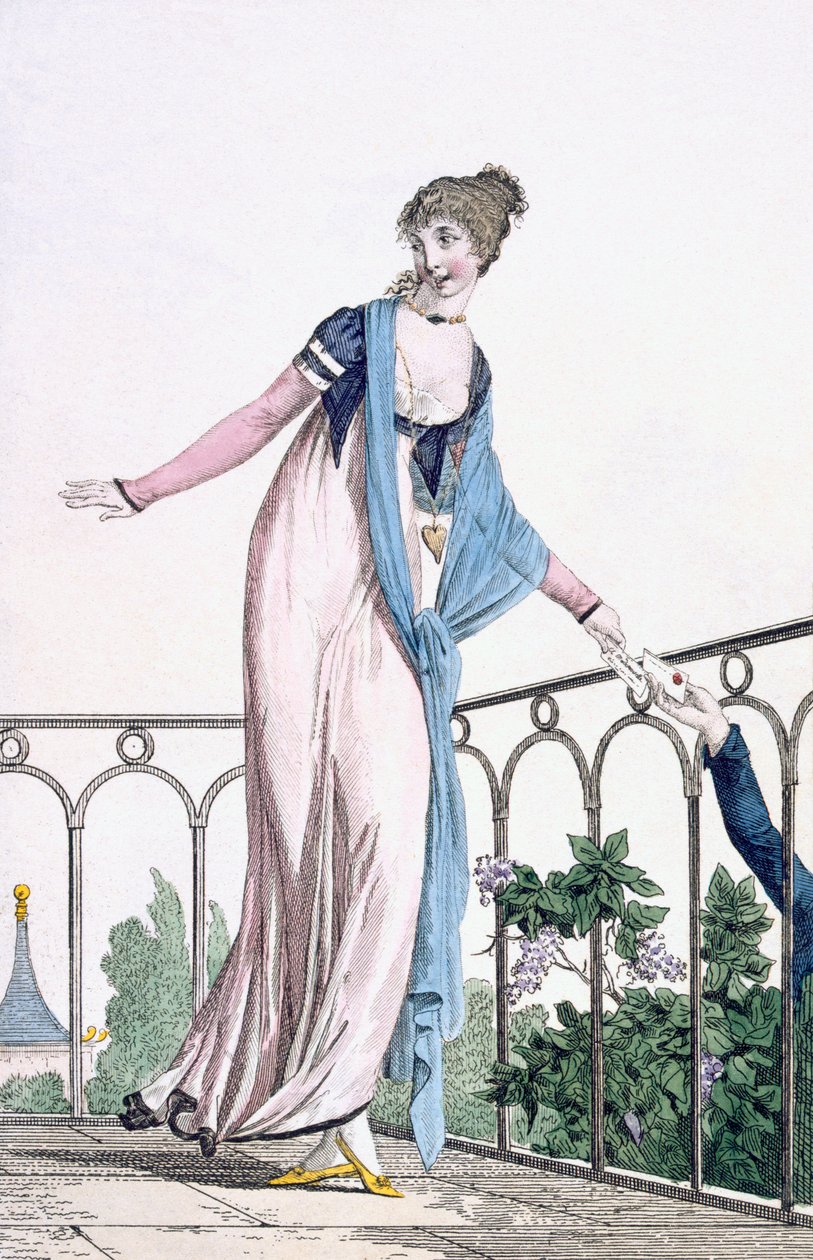 Elhallgatott levelezés, illusztráció a „Modes et Manieres du Jour in Paris” című könyvből alkotó: Philibert Louis Debucourt
