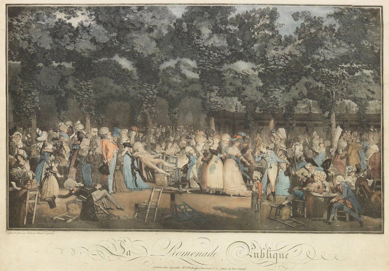 A nyilvános sétány, 1792. alkotó: Philibert Louis Debucourt