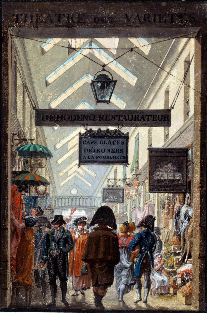 Passage des Panoramas à Paris Litográfia Louis Philibert Debucourtnak (1755-1832) 19. századi Párizs, Musee Carnavalet alkotó: Philibert Louis Debucourt